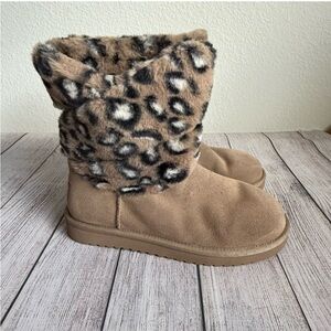 Koolaburra By UGG Leopard Print Fur Lined Boots 7